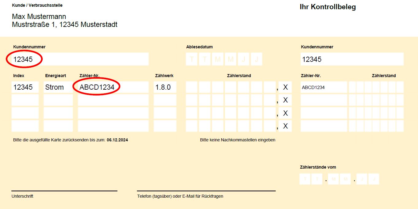 ablesekarte