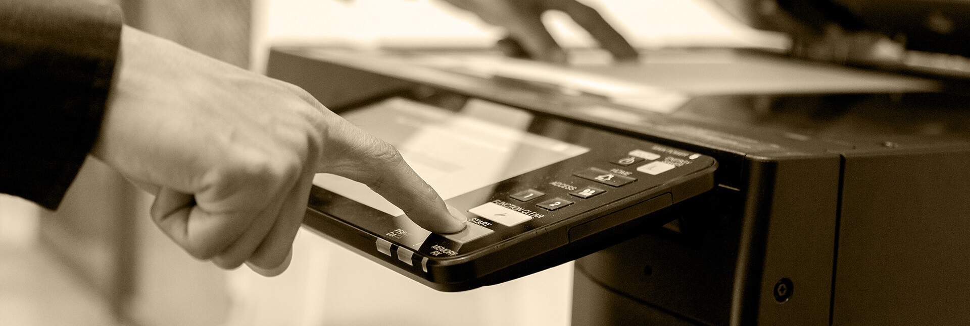 hand on scanner